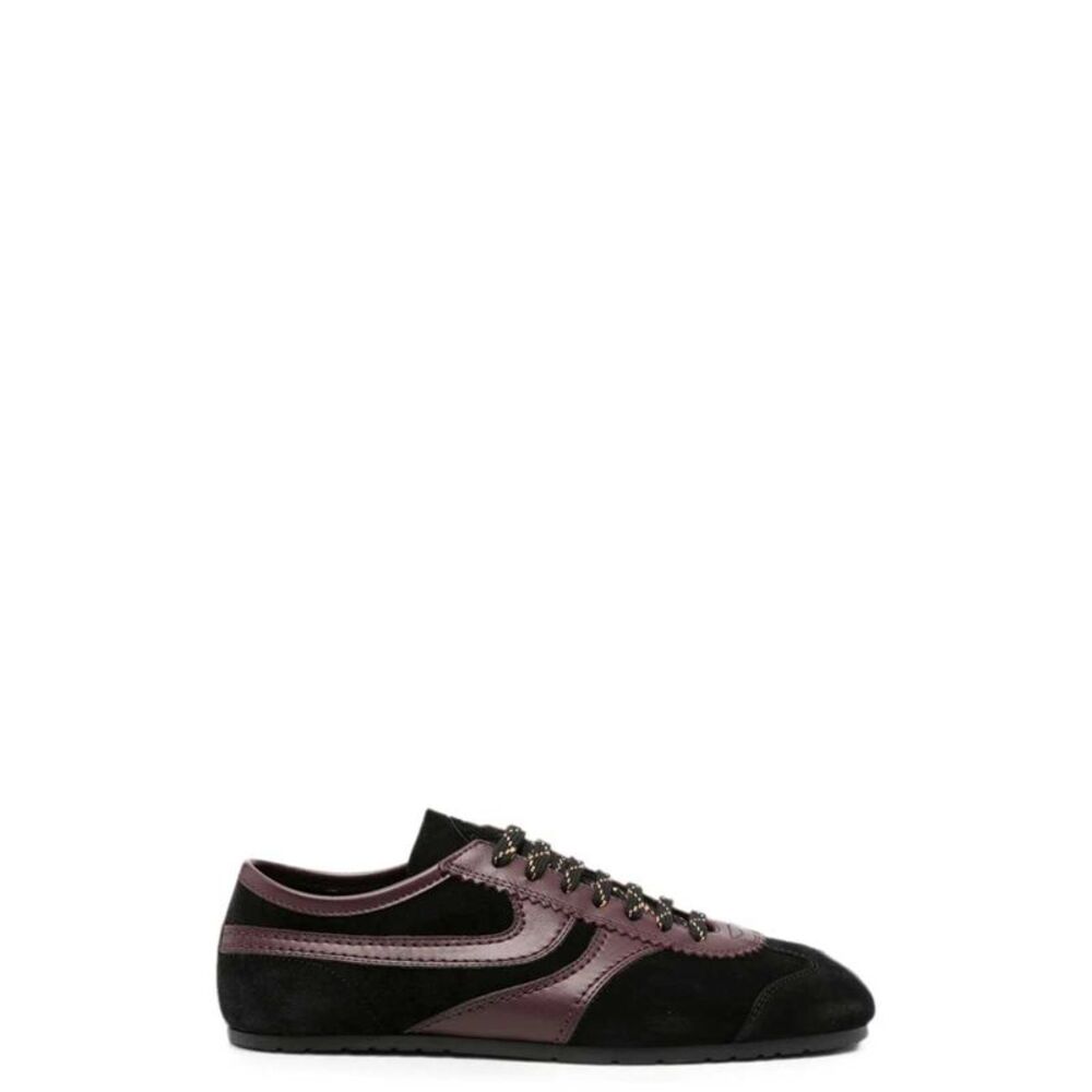 Dries Van Noten Men Black Panelled Leather Sneakers